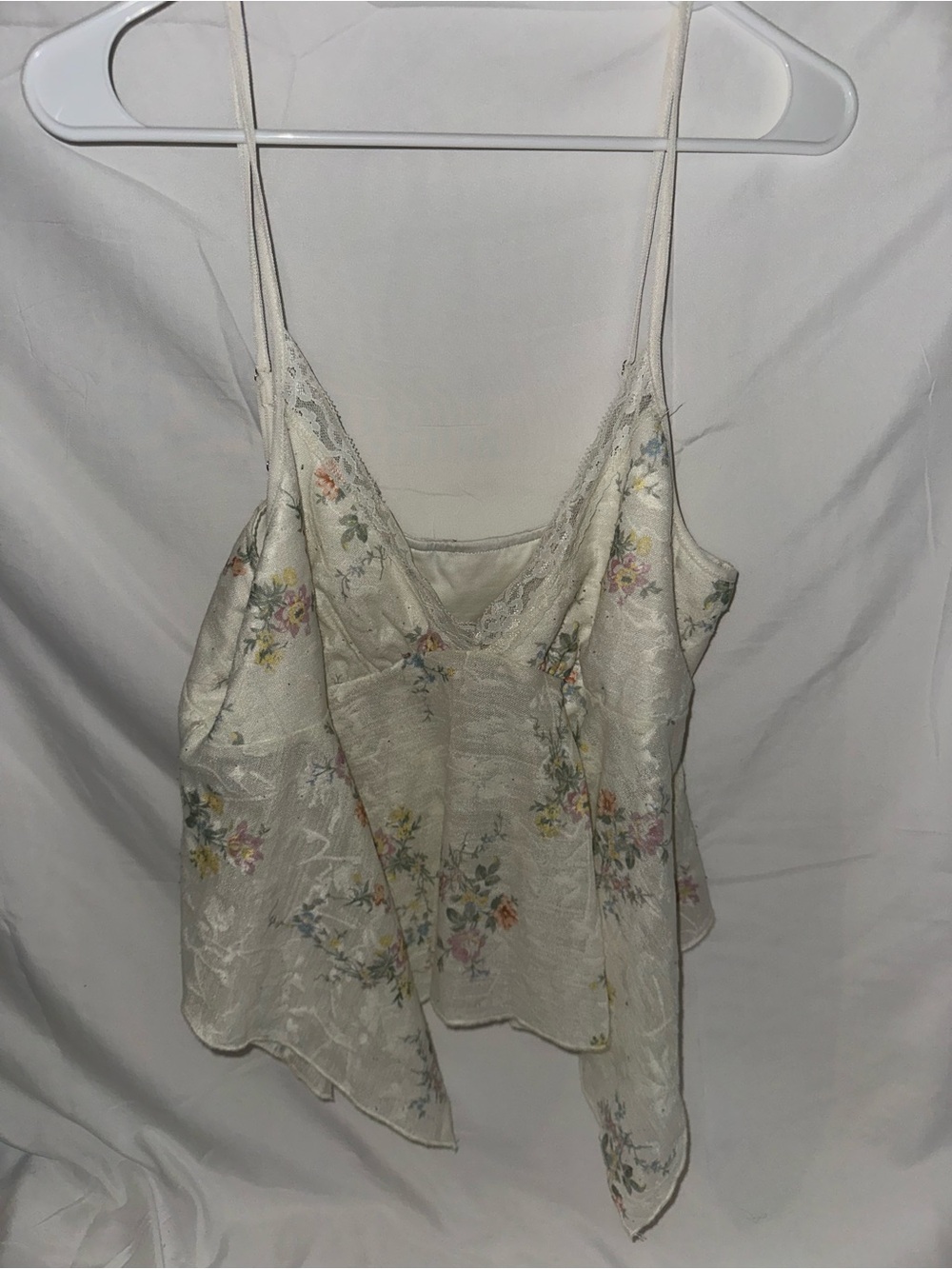Cider Y2K Floral Lace Cami Handkerchief Hem Coquette Fairycore Top